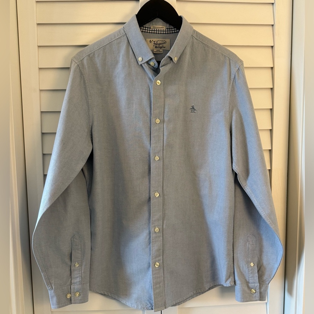 Original Penguin Men's Light Blue Button Down Shirt